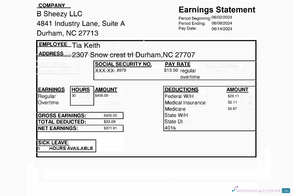 Download B Sheezy LLC earnings statement template in Word and PDF formats.pdf, 1 Photoshop template